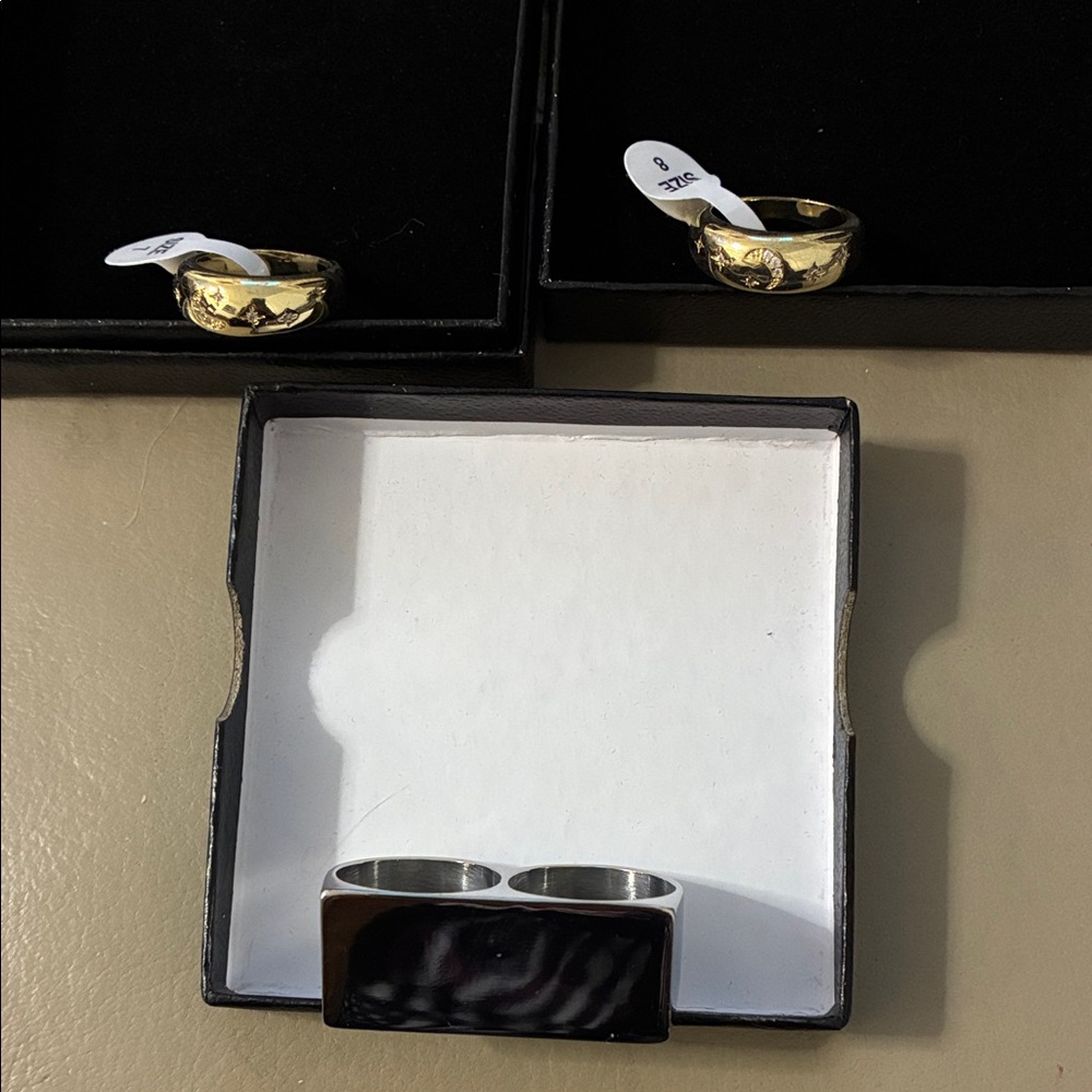 Gold and Silver Rings Set